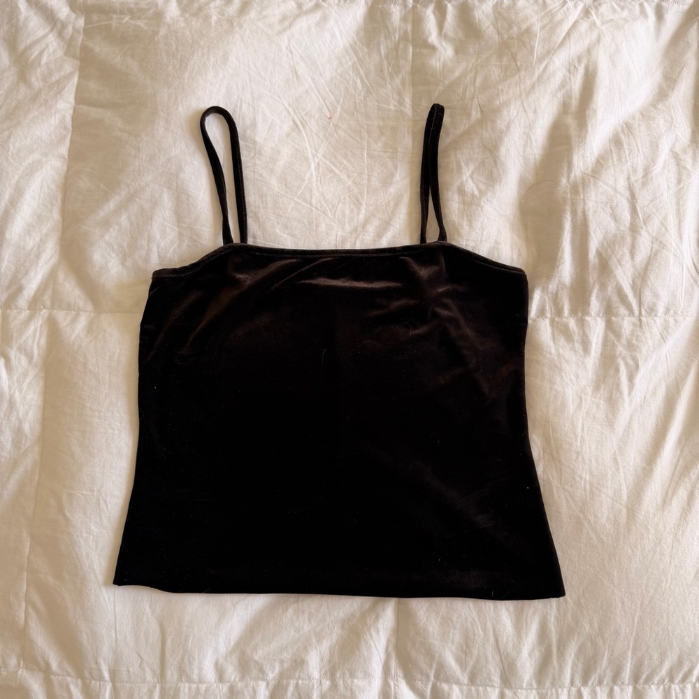 BCBGMaxAzria Dark brown velvet tank top